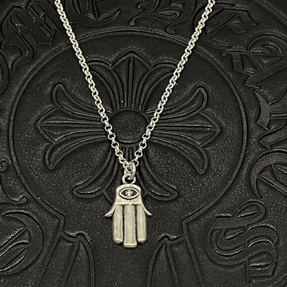 Chrome Hearts Sterling Silver Hand Of Fatima Necklace - Picture 1 of 2